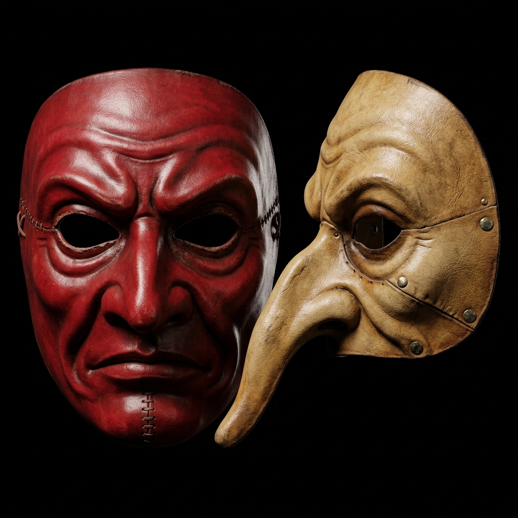 Máscaras de cuero artesanales de Comedia del Arte Chile